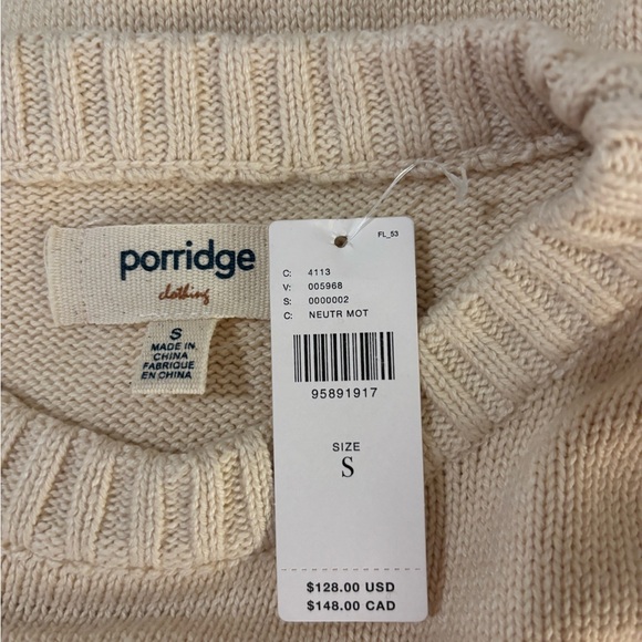 Porridge/Anthropologie Jolene Pullover Crewneck Western Dog Sweater in Ivory NWT - Picture 8 of 12
